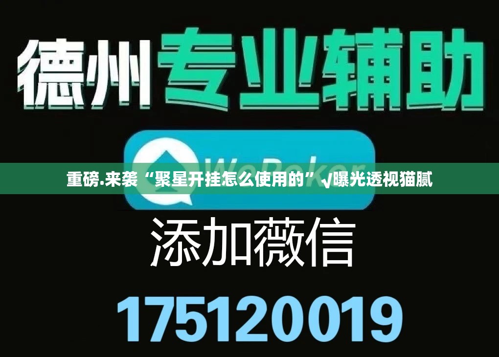 重磅.来袭“聚星开挂怎么使用的”√曝光透视猫腻