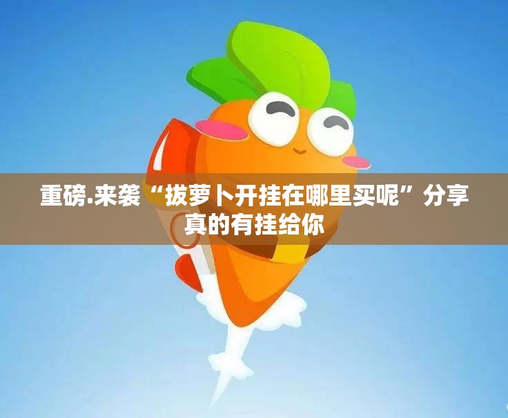 重磅.来袭“拔萝卜开挂在哪里买呢”分享真的有挂给你