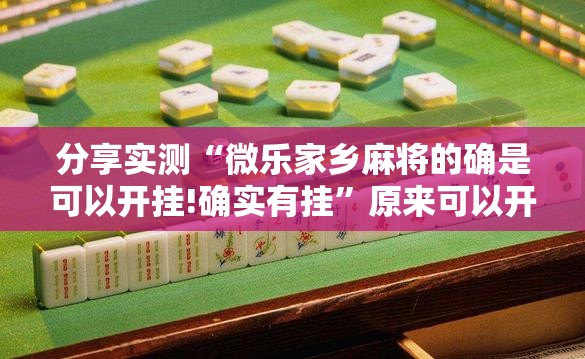 分享实测“微乐家乡麻将的确是可以开挂!确实有挂”原来可以开挂