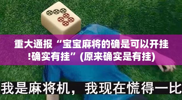 重大通报“宝宝麻将的确是可以开挂!确实有挂”(原来确实是有挂)