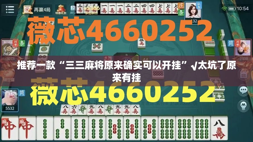 推荐一款“三三麻将原来确实可以开挂”√太坑了原来有挂