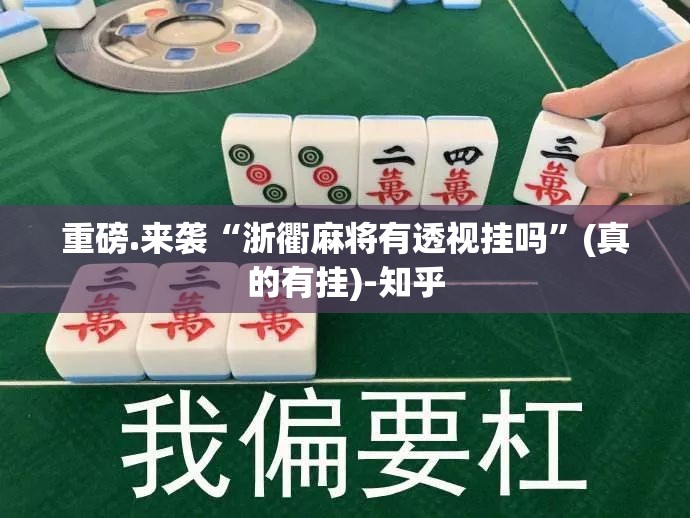 重磅.来袭“浙衢麻将有透视挂吗”(真的有挂)-知乎
