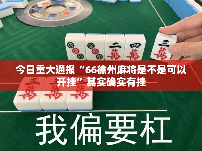 今日重大通报“66徐州麻将是不是可以开挂”其实确实有挂