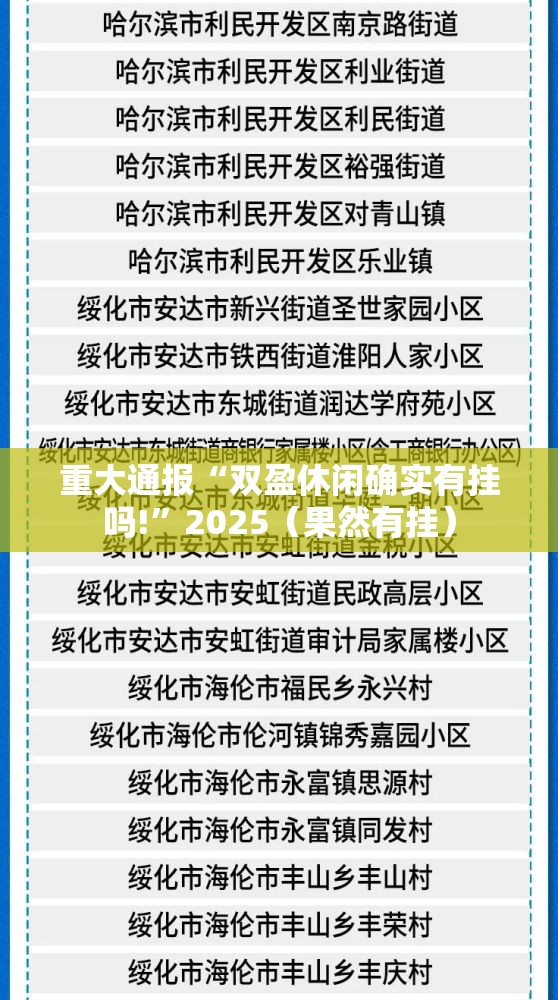 重大通报“双盈休闲确实有挂吗!”2025（果然有挂）