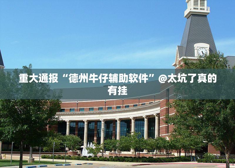 重大通报“德州牛仔辅助软件”@太坑了真的有挂