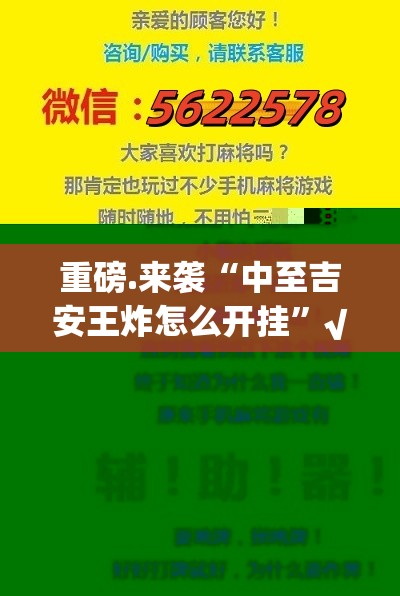 重磅.来袭“中至吉安王炸怎么开挂”√曝光透视猫腻