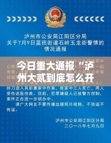 今日重大通报“泸州大贰到底怎么开挂”开挂神器