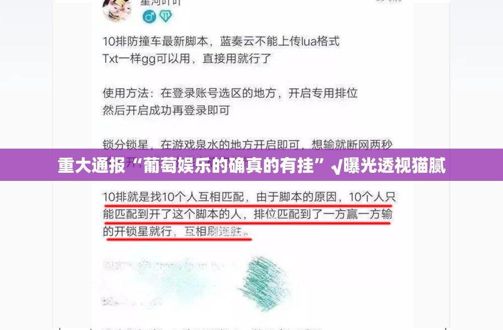 重大通报“葡萄娱乐的确真的有挂”√曝光透视猫腻