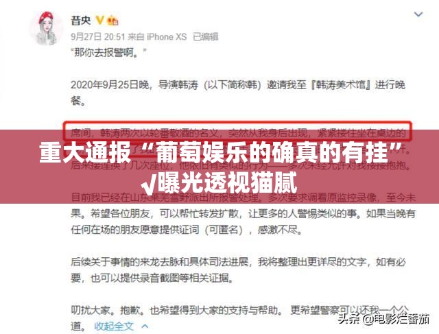 重大通报“葡萄娱乐的确真的有挂”√曝光透视猫腻