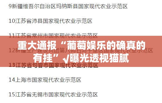 重大通报“葡萄娱乐的确真的有挂”√曝光透视猫腻