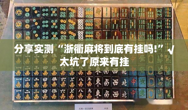 分享实测“浙衢麻将到底有挂吗!”√太坑了原来有挂