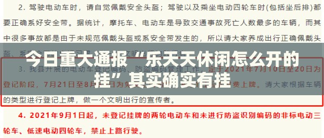 今日重大通报“乐天天休闲怎么开的挂”其实确实有挂