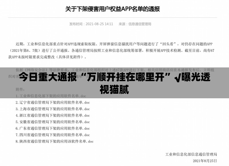 今日重大通报“万顺开挂在哪里开”√曝光透视猫腻