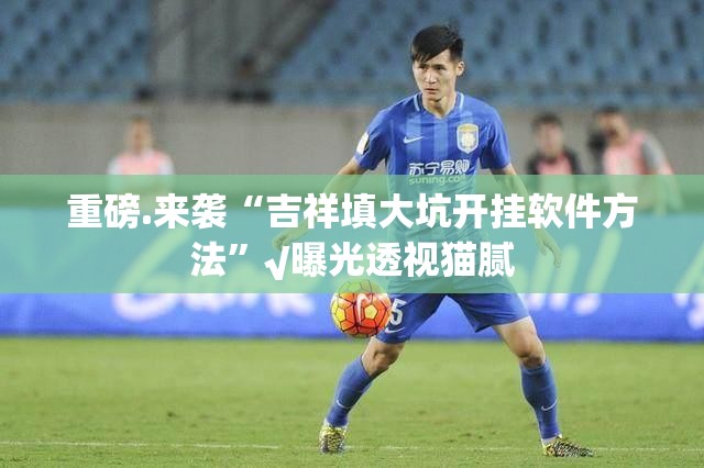 重磅.来袭“吉祥填大坑开挂软件方法”√曝光透视猫腻