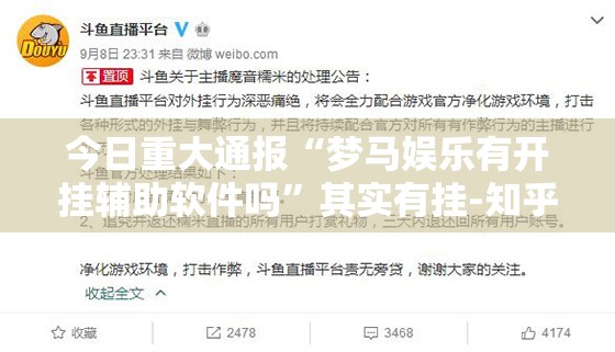 今日重大通报“梦马娱乐有开挂辅助软件吗”其实有挂-知乎