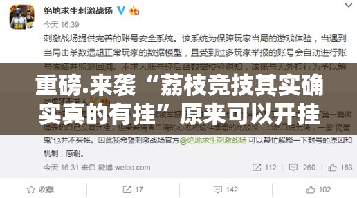 重磅.来袭“荔枝竞技其实确实真的有挂”原来可以开挂
