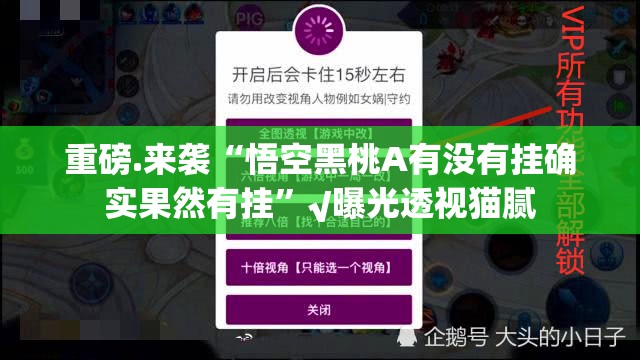 重磅.来袭“悟空黑桃A有没有挂确实果然有挂”√曝光透视猫腻