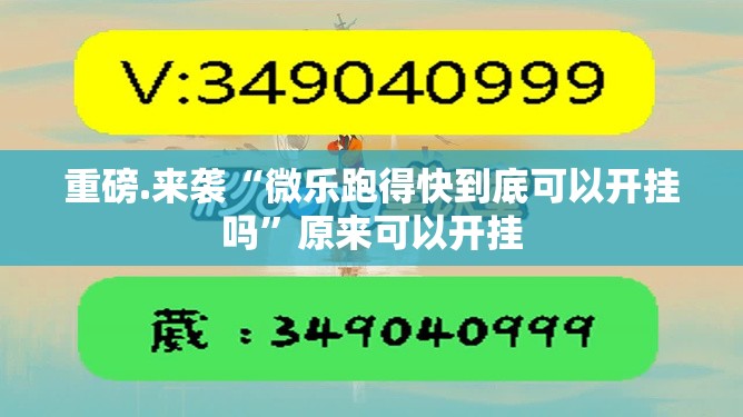 重磅.来袭“微乐跑得快到底可以开挂吗”原来可以开挂
