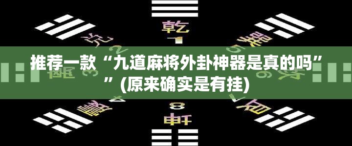 推荐一款“九道麻将外卦神器是真的吗””(原来确实是有挂)