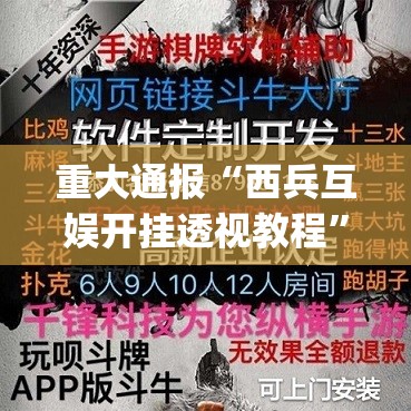 重大通报“西兵互娱开挂透视教程”(确实有挂)