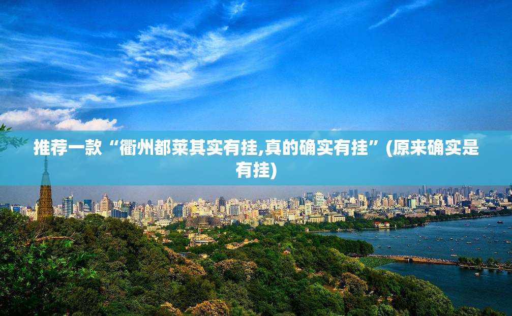 推荐一款“衢州都莱其实有挂,真的确实有挂”(原来确实是有挂)