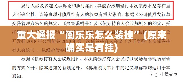 重大通报“闽乐乐怎么装挂”(原来确实是有挂)