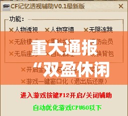 重大通报“双盈休闲辅助透视软件”(真的有挂)-知乎
