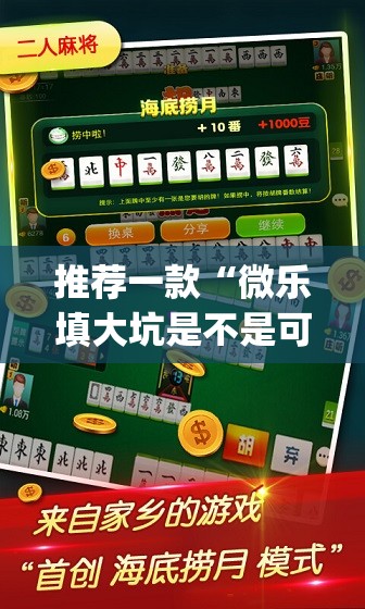 推荐一款“微乐填大坑是不是可以开挂”(原来确实是有挂)