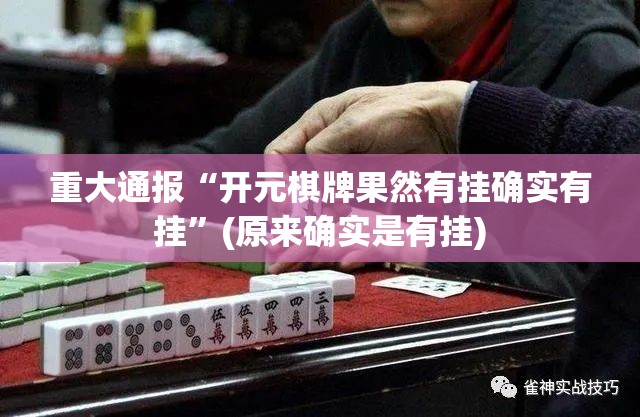 今日重大通报66徐州麻将开挂辅助软件√其实是有挂