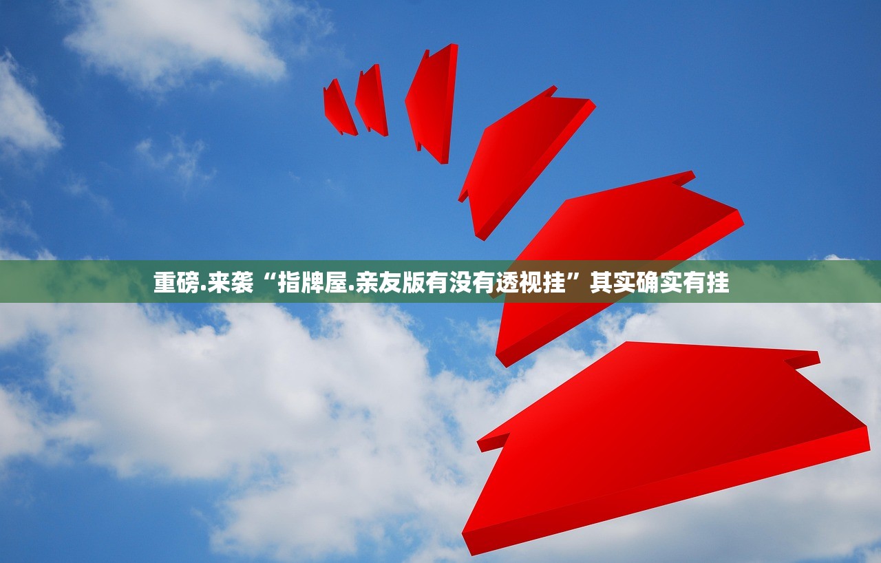 重磅.来袭“指牌屋.亲友版有没有透视挂”其实确实有挂 重磅.来袭“指牌屋.亲友版有没有透视挂”其实确实有挂