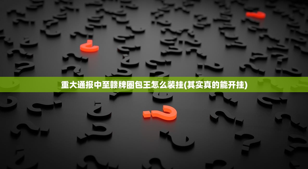 重大通报中至赣牌圈包王怎么装挂(其实真的能开挂)