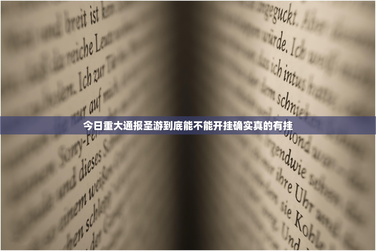 今日重大通报圣游到底能不能开挂确实真的有挂
