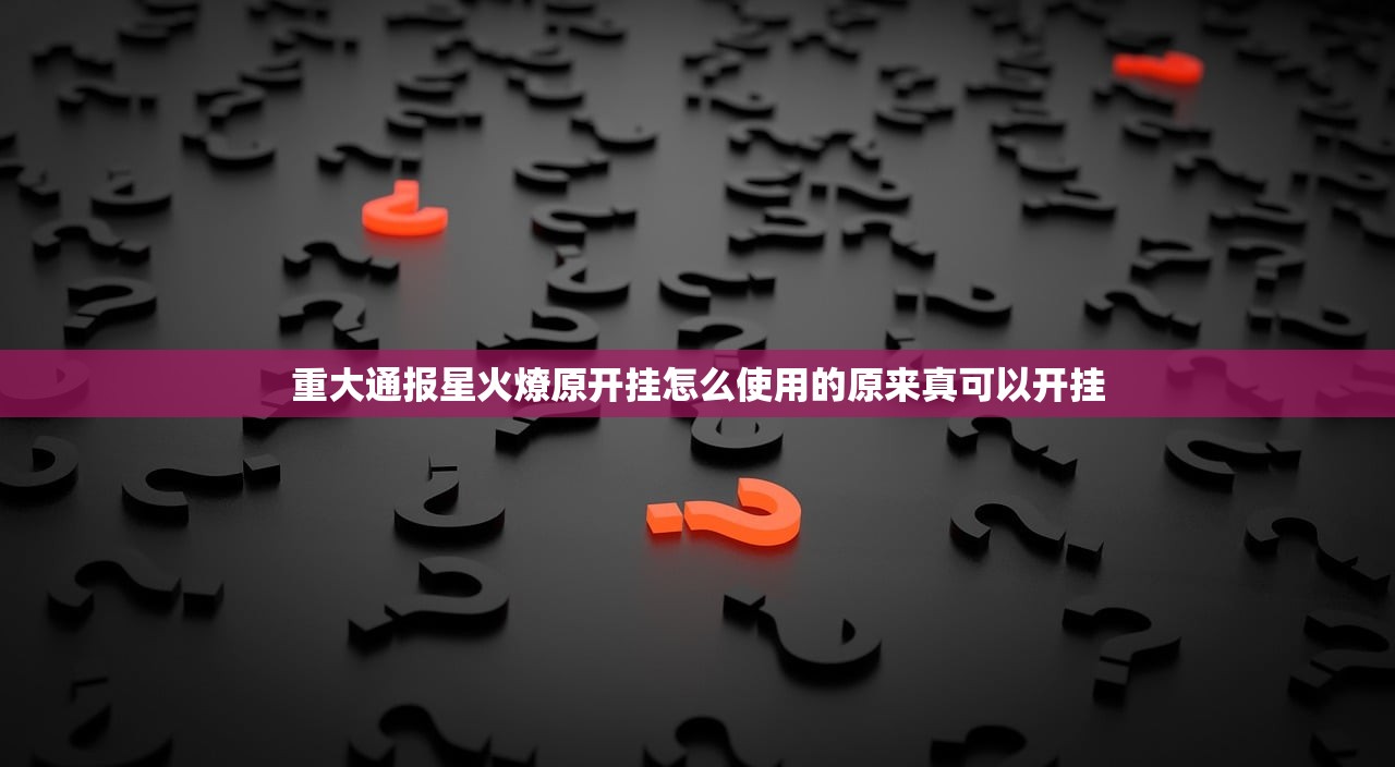 重大通报星火燎原开挂怎么使用的原来真可以开挂
